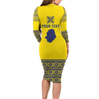 Niue Crab Personalised Family Matching Long Sleeve Bodycon Dress and Hawaiian Shirt Niuean Hiapo Pattern LT9 - Polynesian Pride