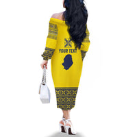 Niue Crab Personalised Family Matching Off The Shoulder Long Sleeve Dress and Hawaiian Shirt Niuean Hiapo Pattern LT9 - Polynesian Pride