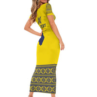 Niue Crab Personalised Family Matching Short Sleeve Bodycon Dress and Hawaiian Shirt Niuean Hiapo Pattern LT9 - Polynesian Pride