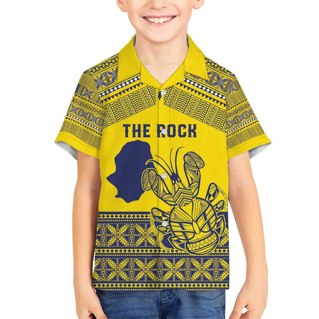 Niue Crab Personalised Family Matching Short Sleeve Bodycon Dress and Hawaiian Shirt Niuean Hiapo Pattern LT9 Son's Shirt Gold - Polynesian Pride