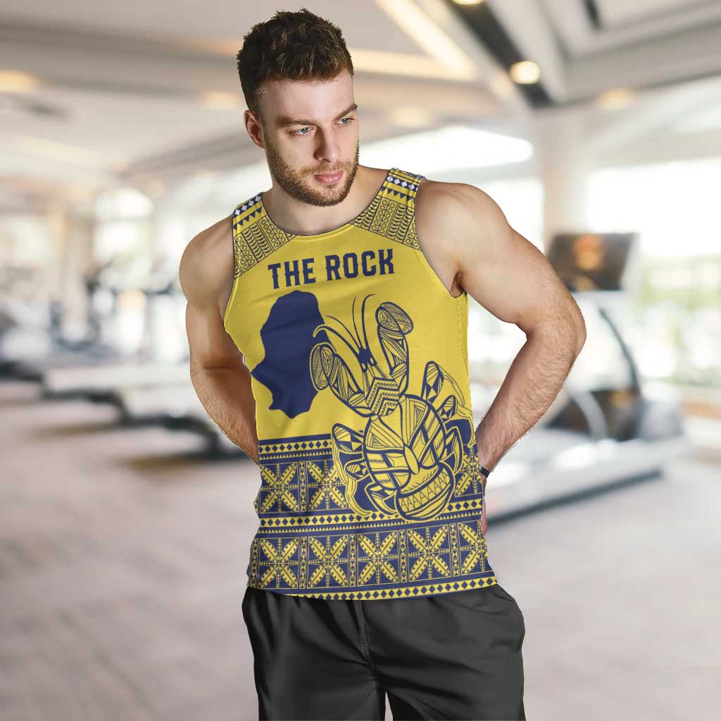 Niue Crab Personalised Men Tank Top Niuean Hiapo Pattern - Polynesian Pride