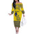 Niue Crab Personalised Off The Shoulder Long Sleeve Dress Niuean Hiapo Pattern - Polynesian Pride