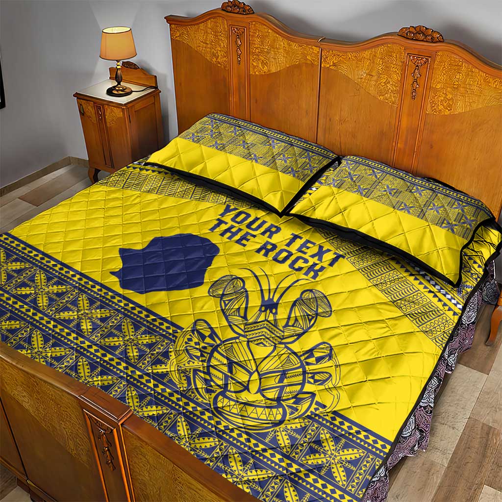 Niue Crab Personalised Quilt Bed Set Niuean Hiapo Pattern - Polynesian Pride
