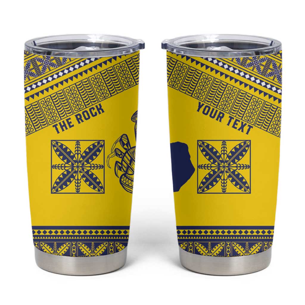 Niue Crab Personalised Tumbler Cup Niuean Hiapo Pattern LT9 Gold - Polynesian Pride