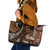 Vintage Samoa Siapo Mamanu Leather Tote Bag Brown Samoan Tapa Motif - Polynesian Pride