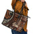 Vintage Samoa Siapo Mamanu Leather Tote Bag Brown Samoan Tapa Motif - Polynesian Pride