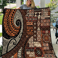 Vintage Samoa Siapo Mamanu Quilt Brown Samoan Tapa Motif - Polynesian Pride