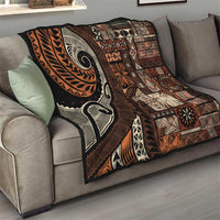 Vintage Samoa Siapo Mamanu Quilt Brown Samoan Tapa Motif - Polynesian Pride