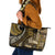 Vintage Samoa Siapo Mamanu Leather Tote Bag Gold Samoan Tapa Motif - Polynesian Pride