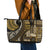 Vintage Samoa Siapo Mamanu Leather Tote Bag Gold Samoan Tapa Motif - Polynesian Pride