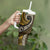 Vintage Samoa Siapo Mamanu Tumbler With Handle Gold Samoan Tapa Motif - Polynesian Pride