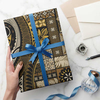 Vintage Samoa Siapo Mamanu Wrapping Paper Gold Samoan Tapa Motif - Polynesian Pride
