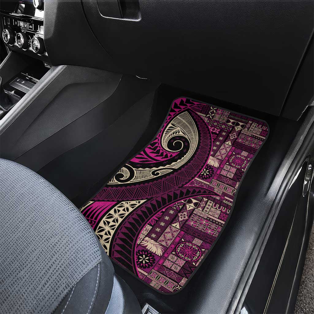 Vintage Samoa Siapo Mamanu Car Mats Pink Samoan Tapa Motif - Polynesian Pride