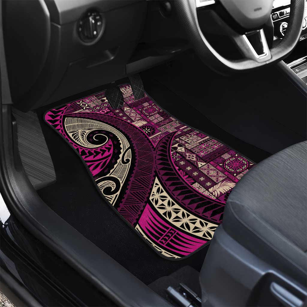 Vintage Samoa Siapo Mamanu Car Mats Pink Samoan Tapa Motif - Polynesian Pride