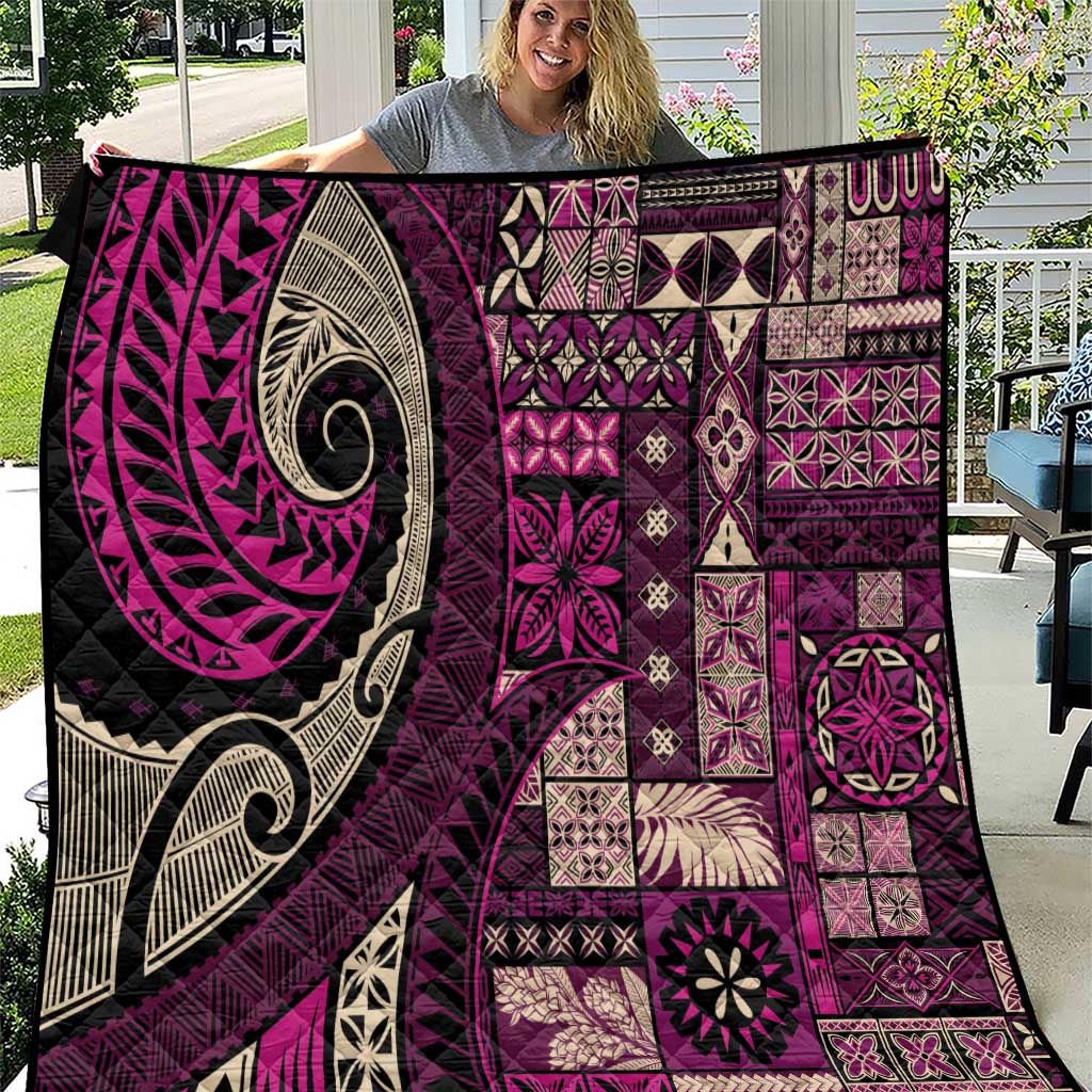 Vintage Samoa Siapo Mamanu Quilt Pink Samoan Tapa Motif - Polynesian Pride