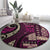 Vintage Samoa Siapo Mamanu Round Carpet Pink Samoan Tapa Motif - Polynesian Pride