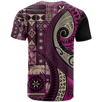 Vintage Samoa Siapo Mamanu T Shirt Pink Samoan Tapa Motif - Polynesian Pride