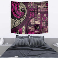 Vintage Samoa Siapo Mamanu Tapestry Pink Samoan Tapa Motif - Polynesian Pride