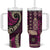 Vintage Samoa Siapo Mamanu Tumbler With Handle Pink Samoan Tapa Motif - Polynesian Pride