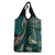 Vintage Samoa Siapo Mamanu Grocery Bag Teal Samoan Tapa Motif - Polynesian Pride