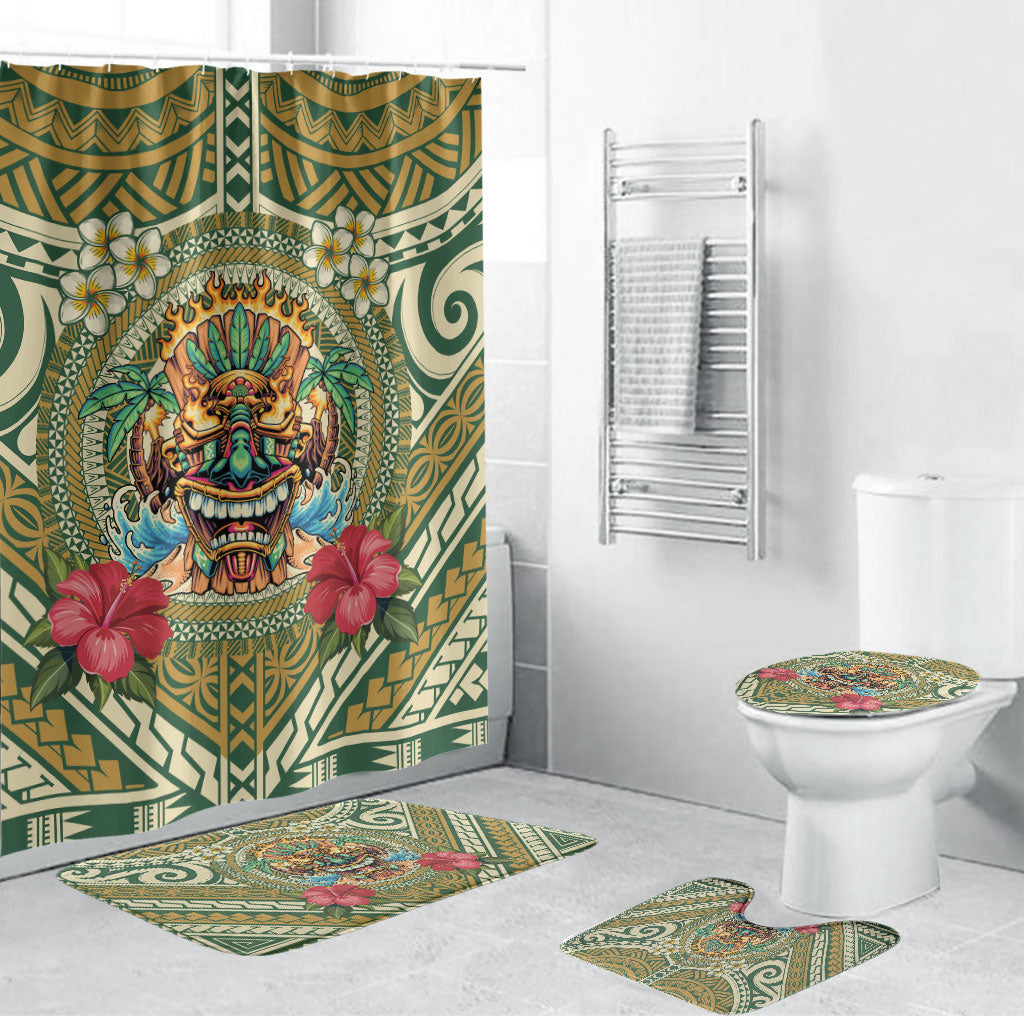 Hawaii Tiki Mask Bathroom Set Mele Kalikimaka i Iulai!