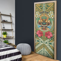 Hawaii Tiki Mask Personalized Door Cover Mele Kalikimaka i Iulai!