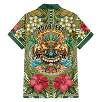 Hawaii Tiki Mask Personalized Family Matching Mermaid Dress and Hawaiian Shirt Mele Kalikimaka i Iulai! LT9 - Polynesian Pride