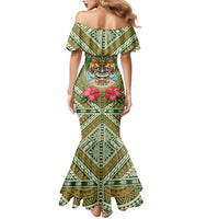 Hawaii Tiki Mask Personalized Family Matching Mermaid Dress and Hawaiian Shirt Mele Kalikimaka i Iulai! LT9 - Polynesian Pride