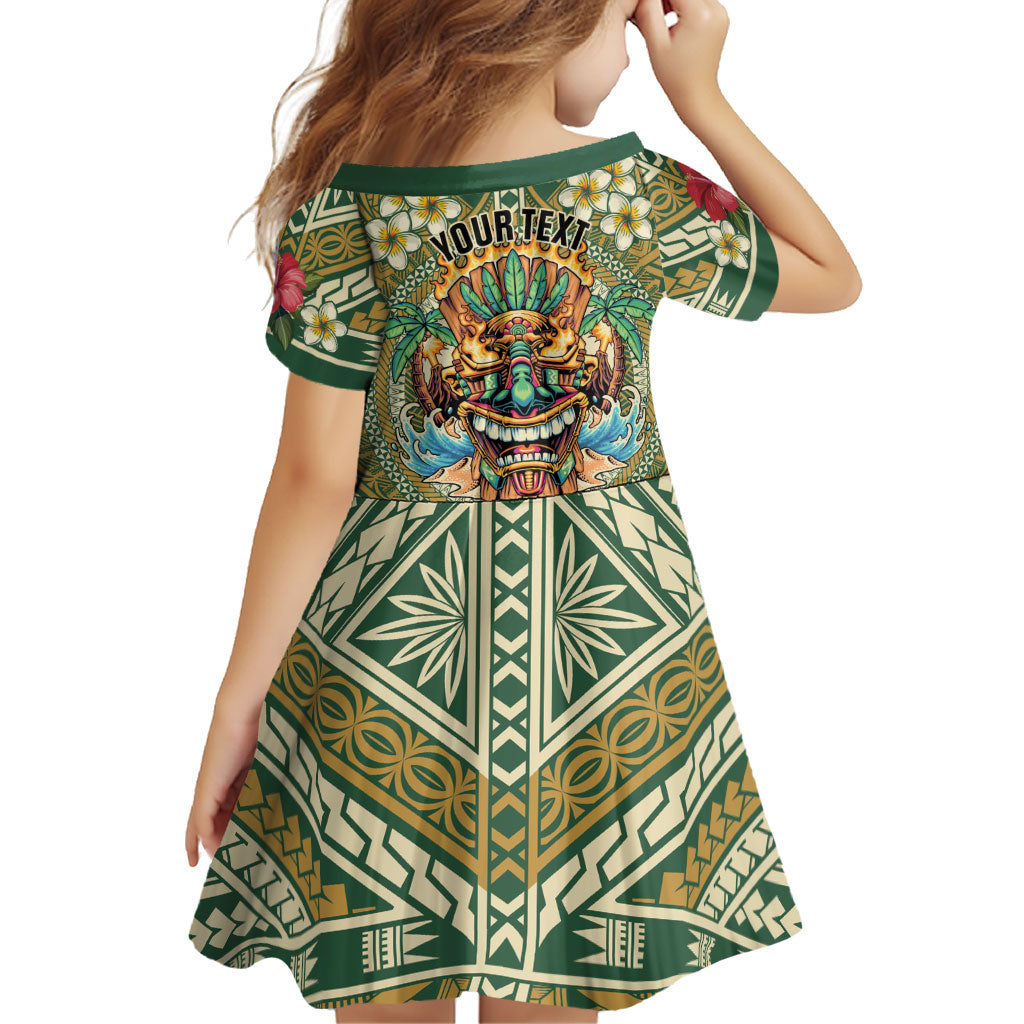 Hawaii Tiki Mask Personalized Family Matching Summer Maxi Dress and Hawaiian Shirt Mele Kalikimaka i Iulai! LT9 - Polynesian Pride