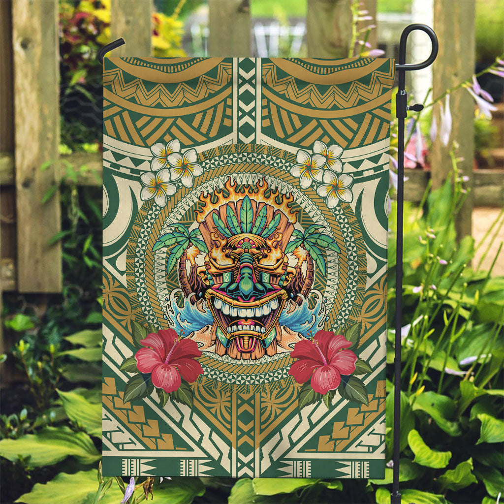 Hawaii Tiki Mask Garden Flag Mele Kalikimaka i Iulai!