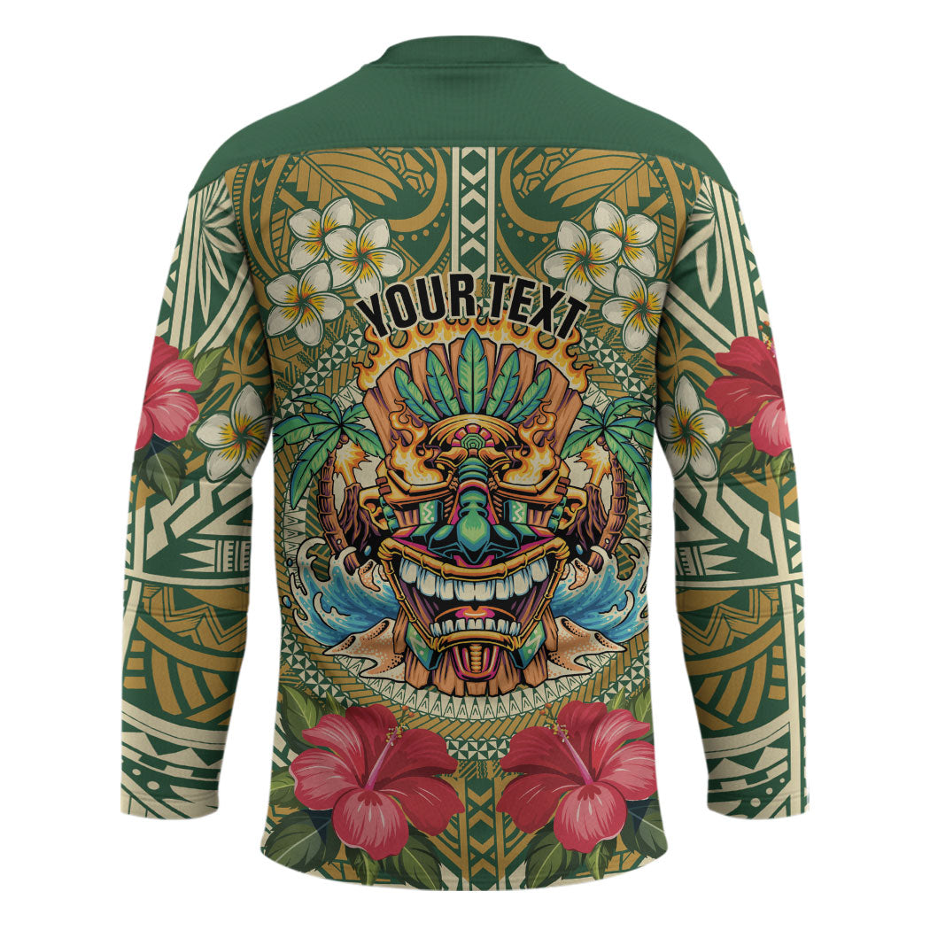Hawaii Tiki Mask Personalized Hockey Jersey Mele Kalikimaka i Iulai! LT9 - Polynesian Pride