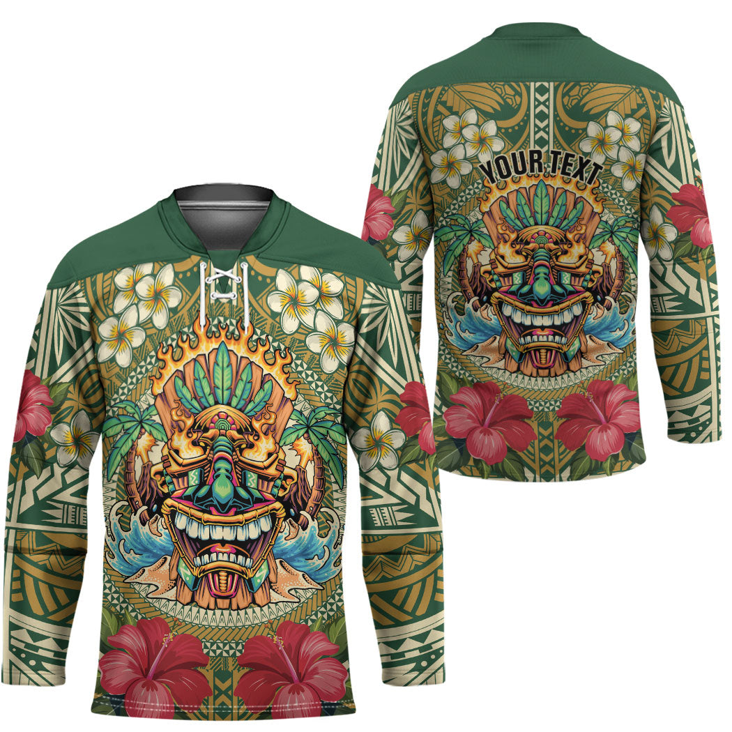 Hawaii Tiki Mask Personalized Hockey Jersey Mele Kalikimaka i Iulai! LT9 - Polynesian Pride