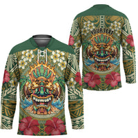 Hawaii Tiki Mask Personalized Hockey Jersey Mele Kalikimaka i Iulai! LT9 - Polynesian Pride