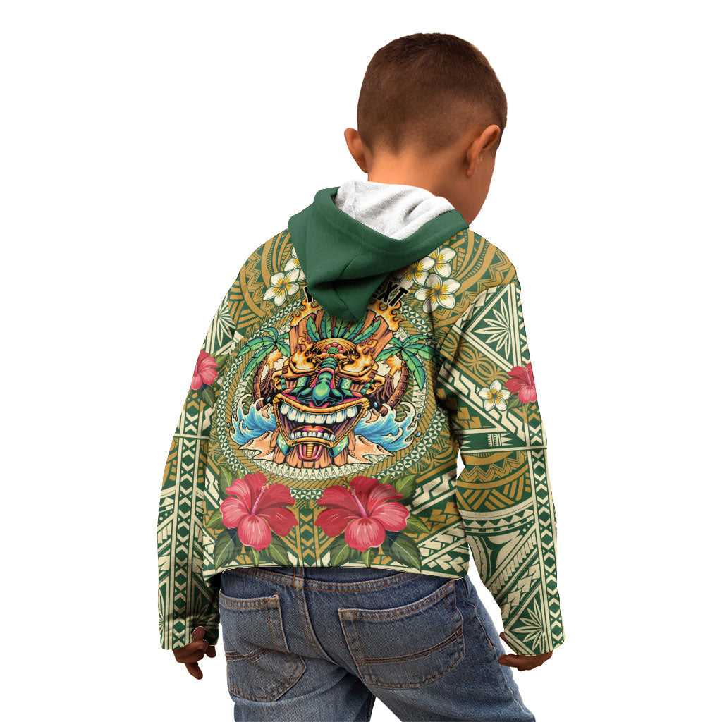 Hawaii Tiki Mask Personalized Kid Hoodie Mele Kalikimaka i Iulai! LT9 - Polynesian Pride