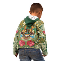 Hawaii Tiki Mask Personalized Kid Hoodie Mele Kalikimaka i Iulai! LT9 - Polynesian Pride
