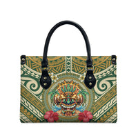 Hawaii Tiki Mask Leather Bag Mele Kalikimaka i Iulai!