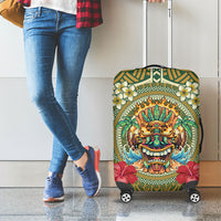 Hawaii Tiki Mask Luggage Cover Mele Kalikimaka i Iulai! LT9 - Polynesian Pride