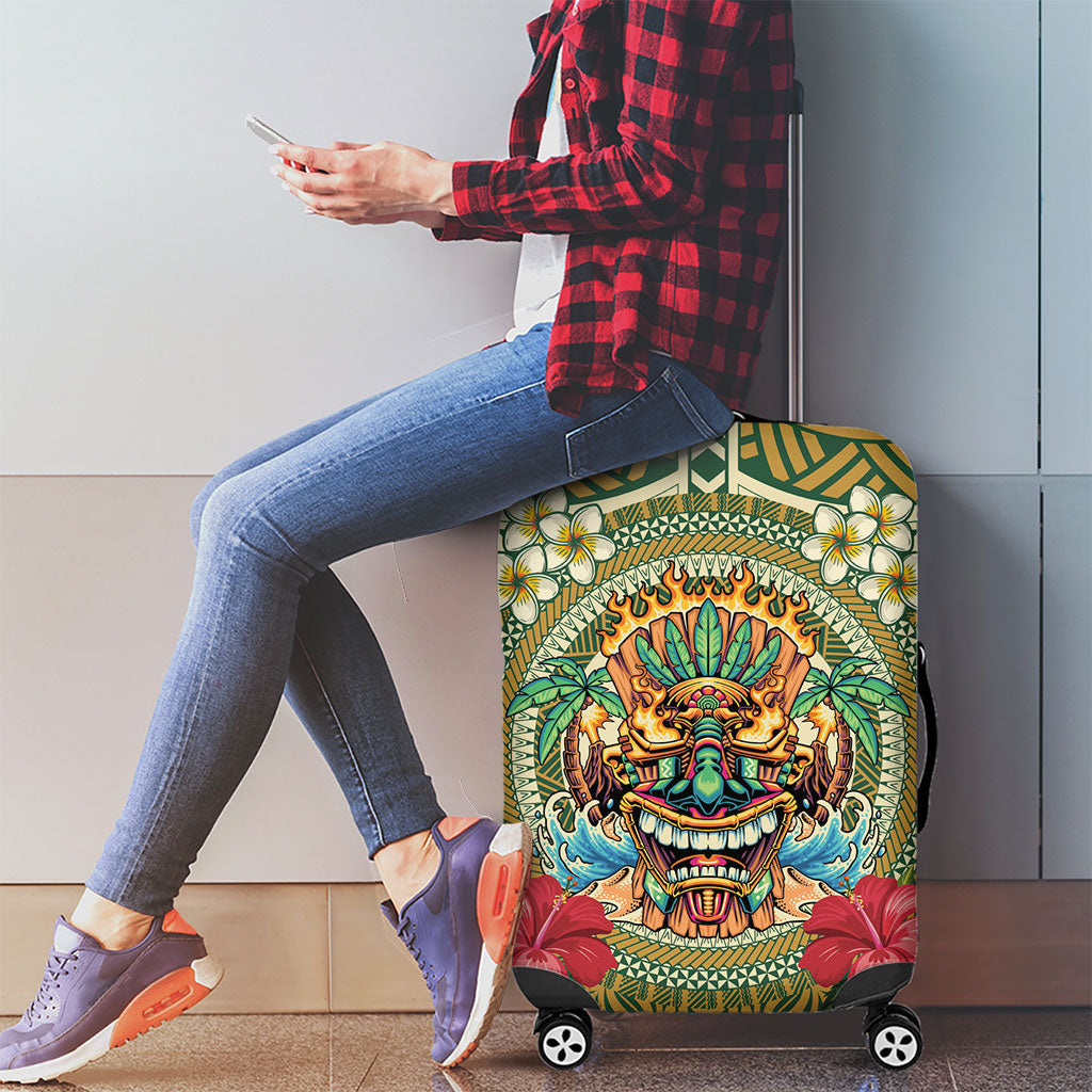 Hawaii Tiki Mask Luggage Cover Mele Kalikimaka i Iulai! LT9 - Polynesian Pride
