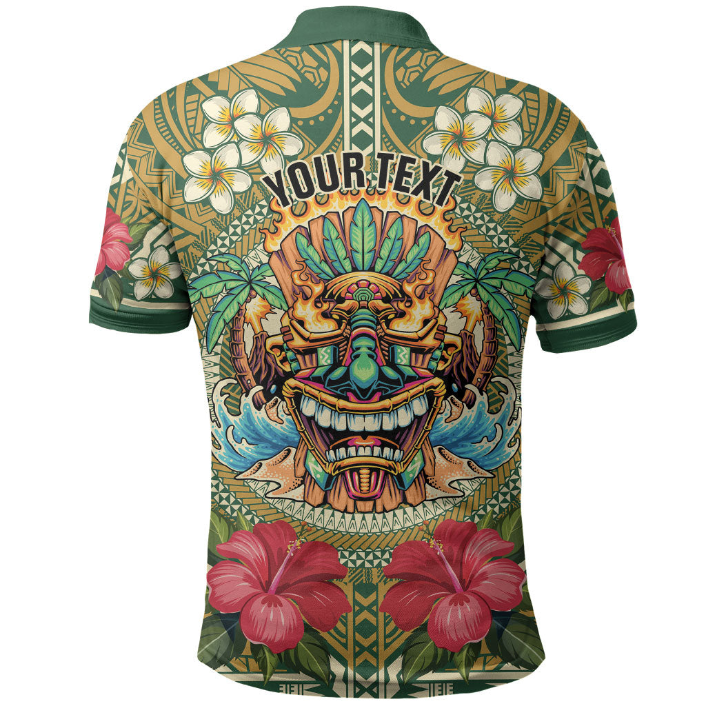 Hawaii Tiki Mask Personalized Polo Shirt Mele Kalikimaka i Iulai! LT9 - Polynesian Pride