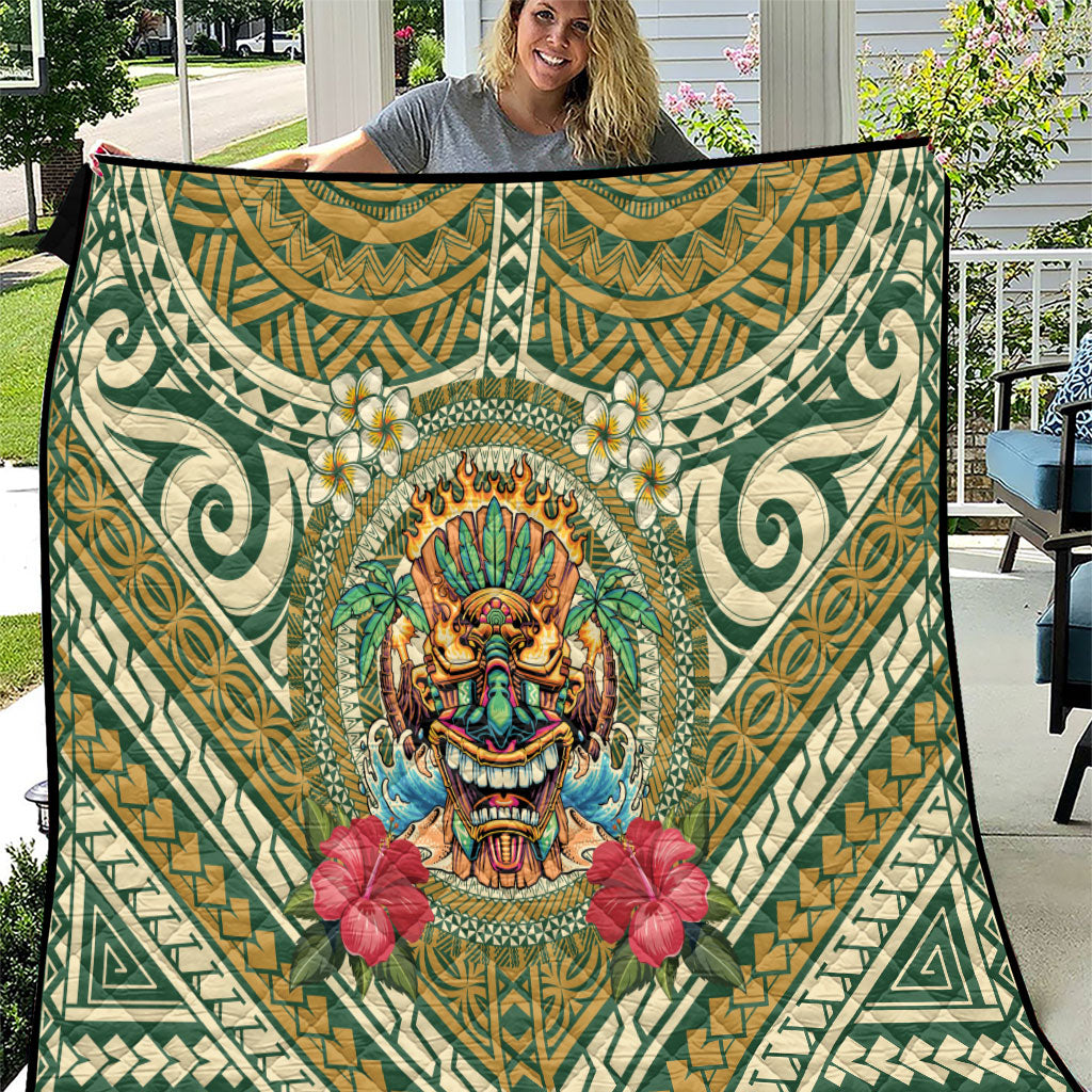 Hawaii Tiki Mask Quilt Mele Kalikimaka i Iulai!