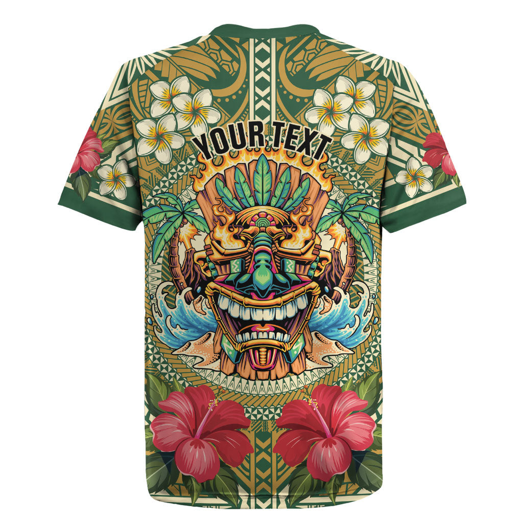 Hawaii Tiki Mask Personalized Rugby Jersey Mele Kalikimaka i Iulai! LT9 - Polynesian Pride