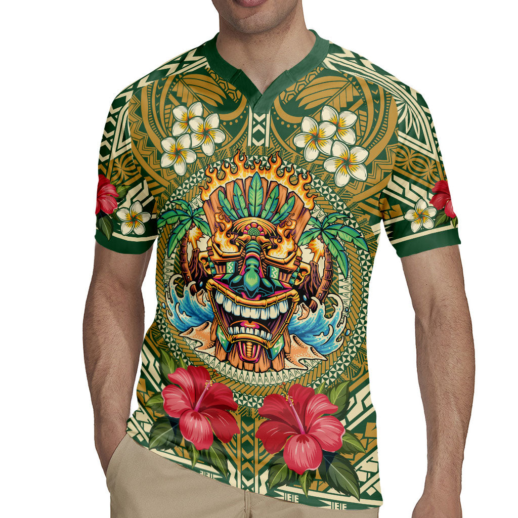 Hawaii Tiki Mask Personalized Rugby Jersey Mele Kalikimaka i Iulai! LT9 - Polynesian Pride