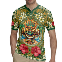 Hawaii Tiki Mask Personalized Rugby Jersey Mele Kalikimaka i Iulai! LT9 - Polynesian Pride