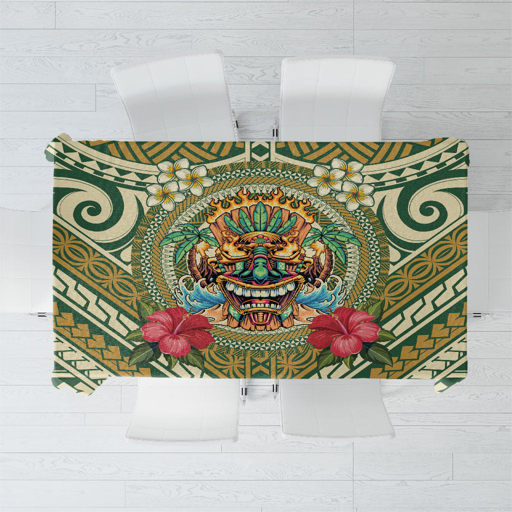 Hawaii Tiki Mask Tablecloth Mele Kalikimaka i Iulai!