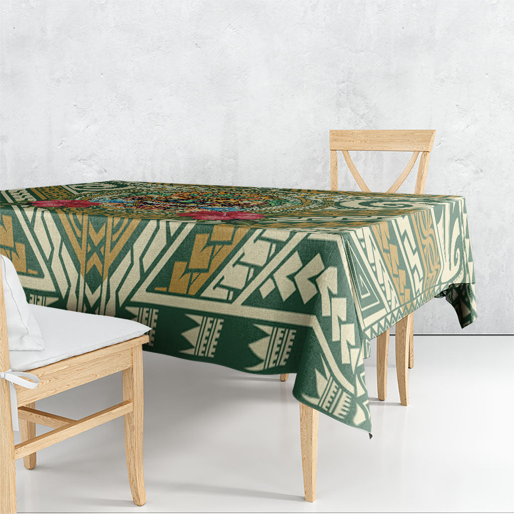 Hawaii Tiki Mask Tablecloth Mele Kalikimaka i Iulai!