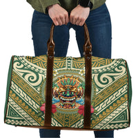 Hawaii Tiki Mask Travel Bag Mele Kalikimaka i Iulai! LT9 Green - Polynesian Pride