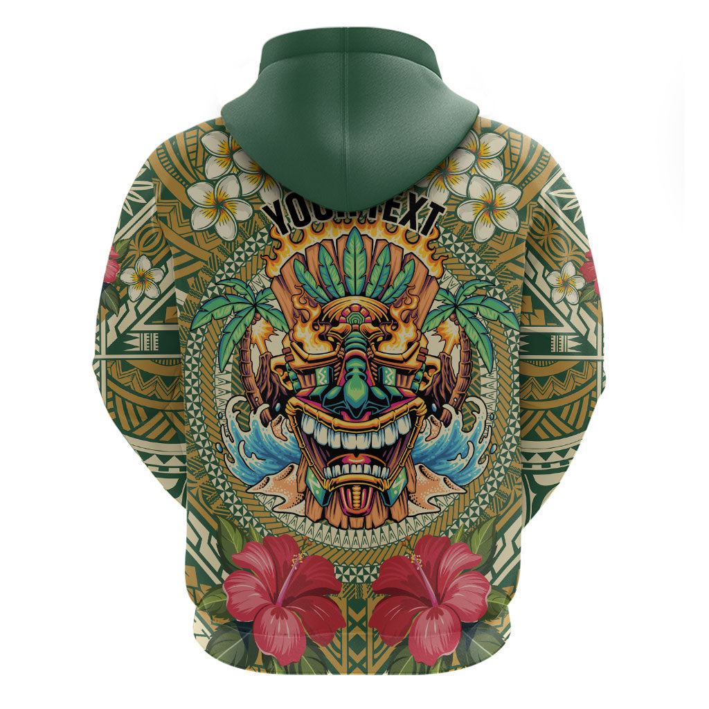 Hawaii Tiki Mask Personalized Zip Hoodie Mele Kalikimaka i Iulai!
