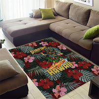 Hawaii Tiki Surfing Area Rug Mele Kalikimaka i Iulai!