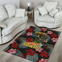 Hawaii Tiki Surfing Area Rug Mele Kalikimaka i Iulai!