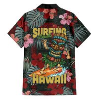 Hawaii Tiki Surfing Family Matching Off Shoulder Short Dress and Hawaiian Shirt Mele Kalikimaka i Iulai! LT9 - Polynesian Pride